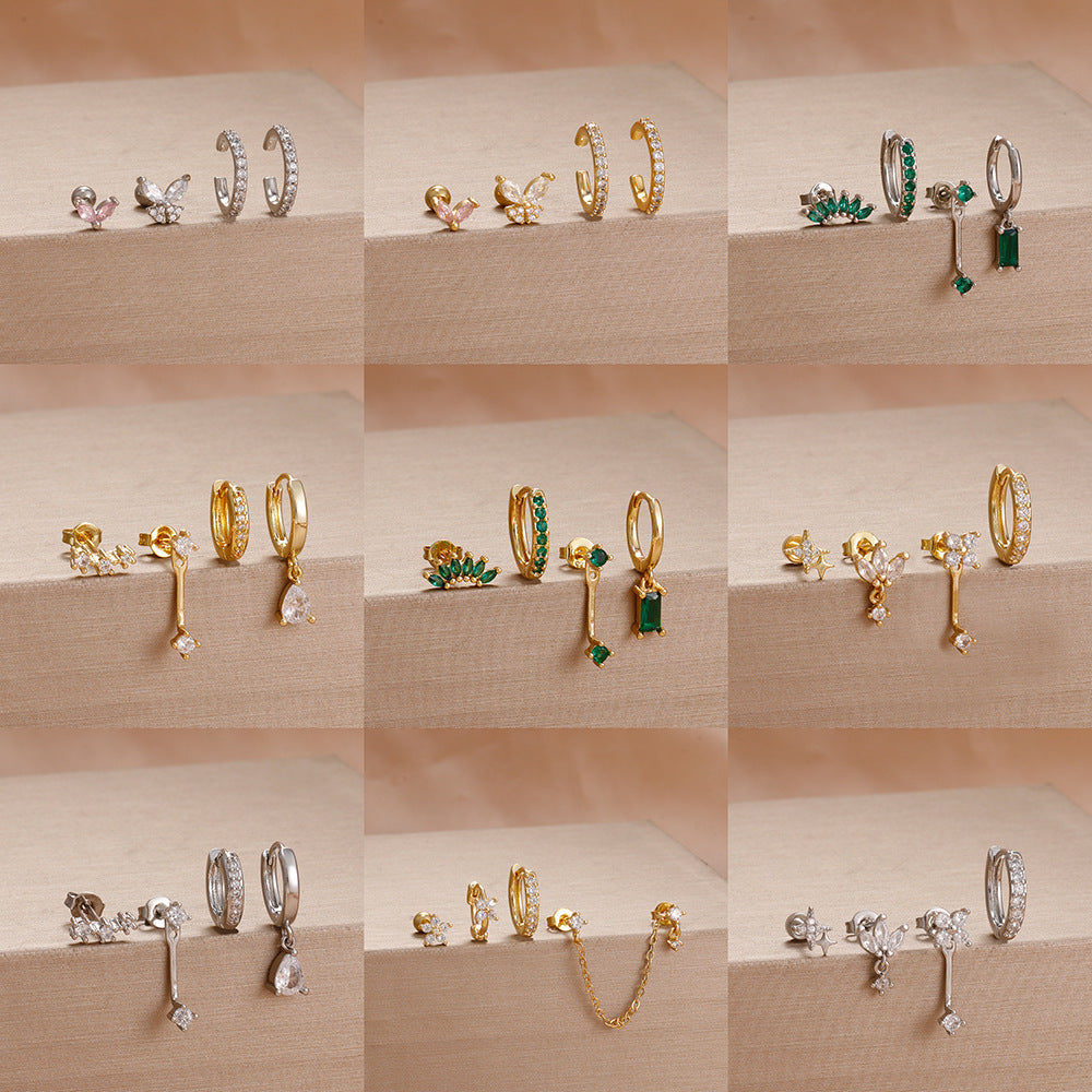 Stainless Steel Simple Star Stud Earrings For Women