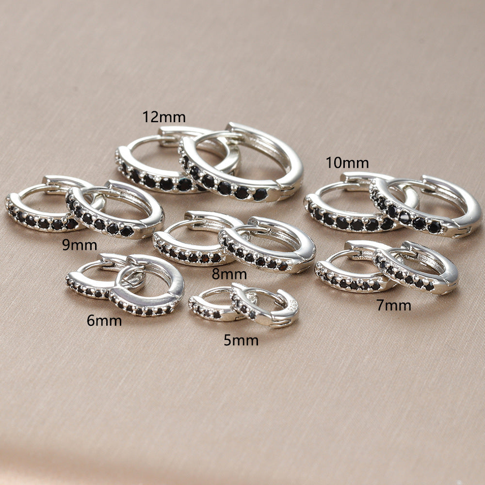 European And American Diamond Circle Ear Studs Personality Fashion