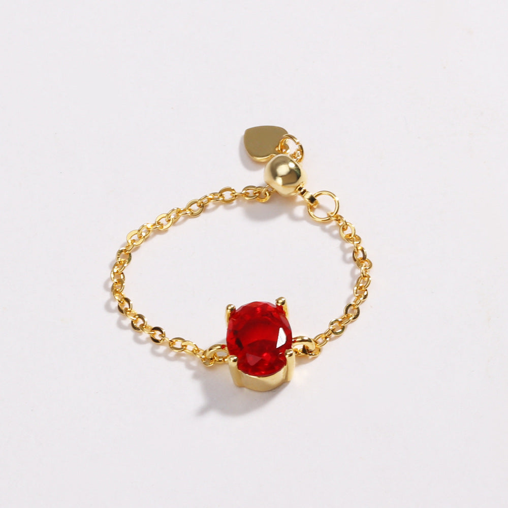 New Copper-plated Gold Oval Stretch Ring For Women