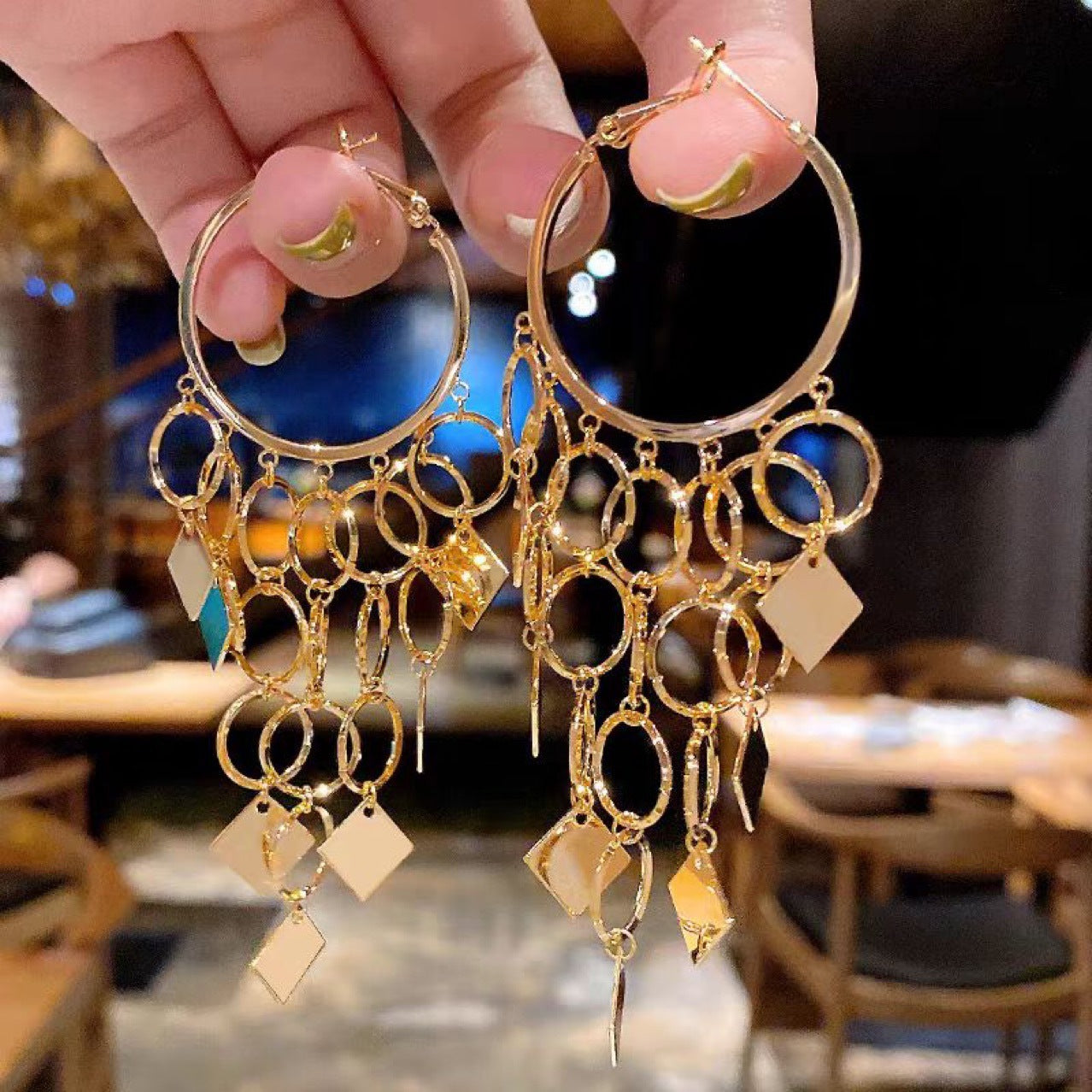 Women's Diamond Exaggerating Tassel Earrings