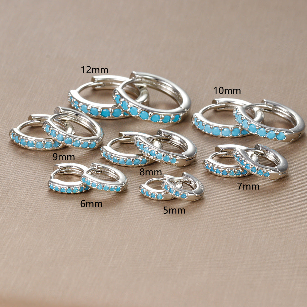 European And American Diamond Circle Ear Studs Personality Fashion