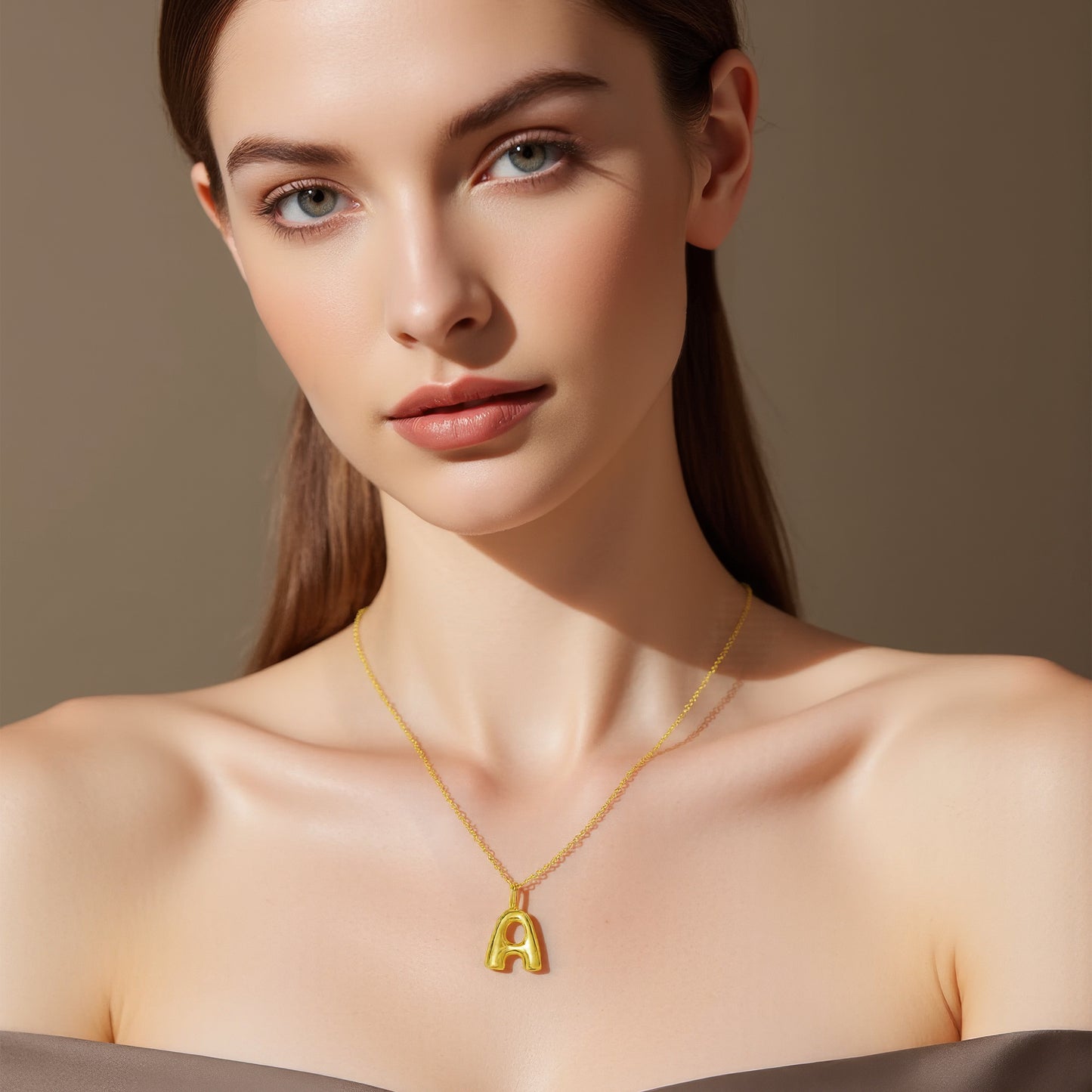 Twin Jewelry Simple Personality Gold 24 Letter Necklace