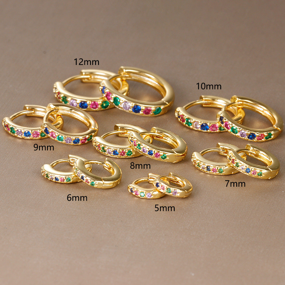 European And American Diamond Circle Ear Studs Personality Fashion