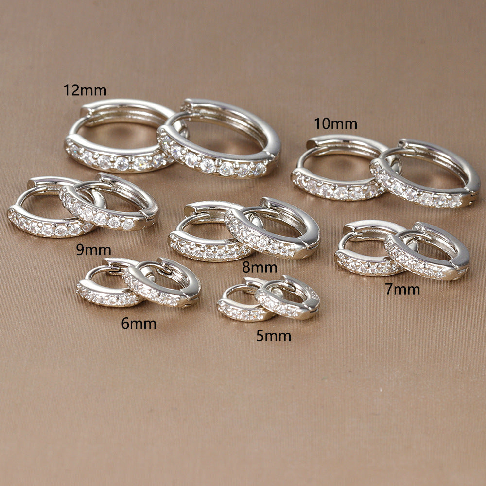 European And American Diamond Circle Ear Studs Personality Fashion