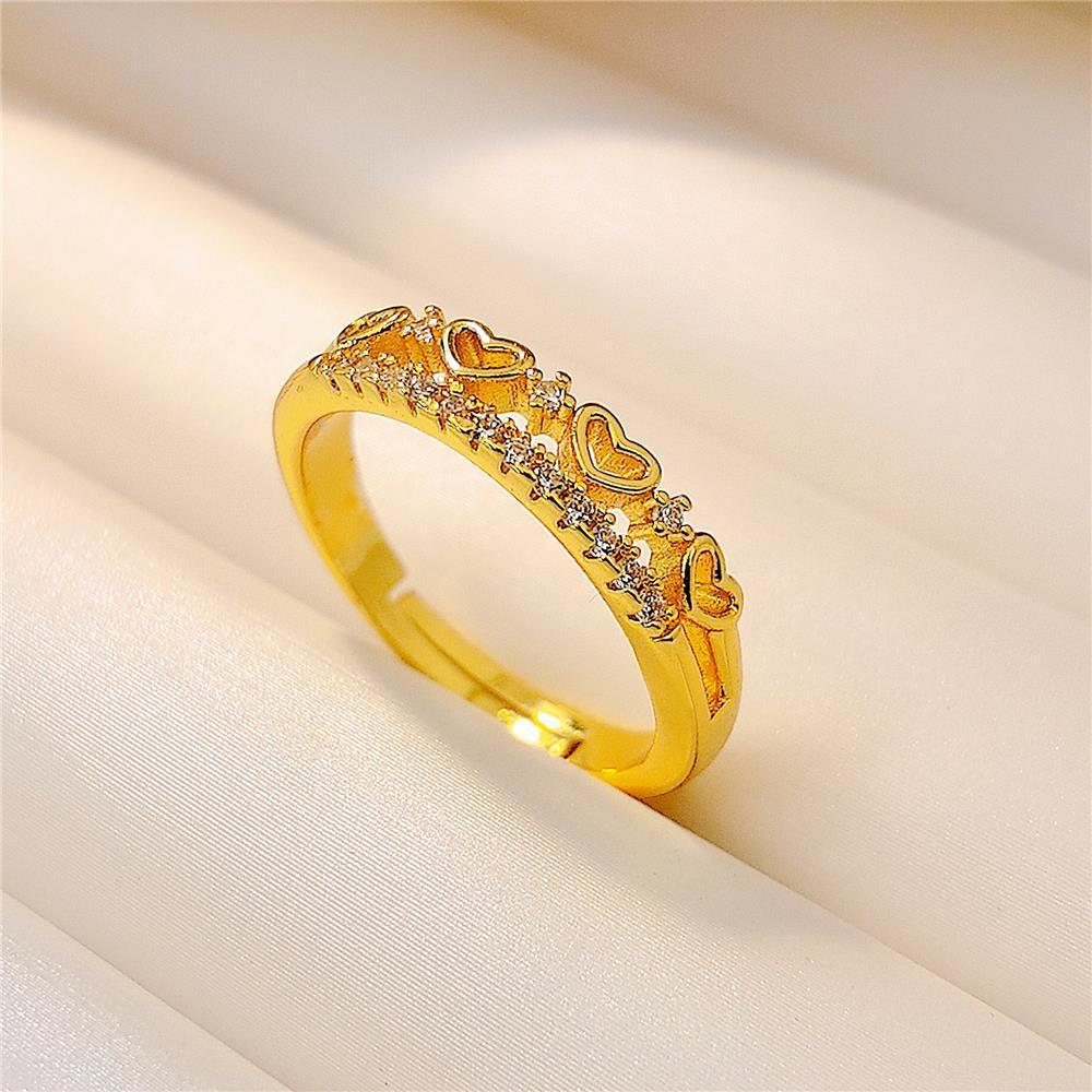 Ins Style Simple Girls Do Not Fade Heart-shaped Open Ring
