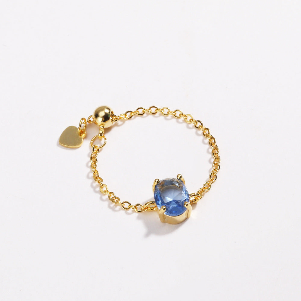 New Copper-plated Gold Oval Stretch Ring For Women
