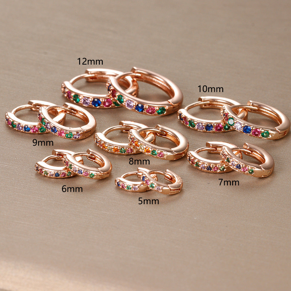 European And American Diamond Circle Ear Studs Personality Fashion