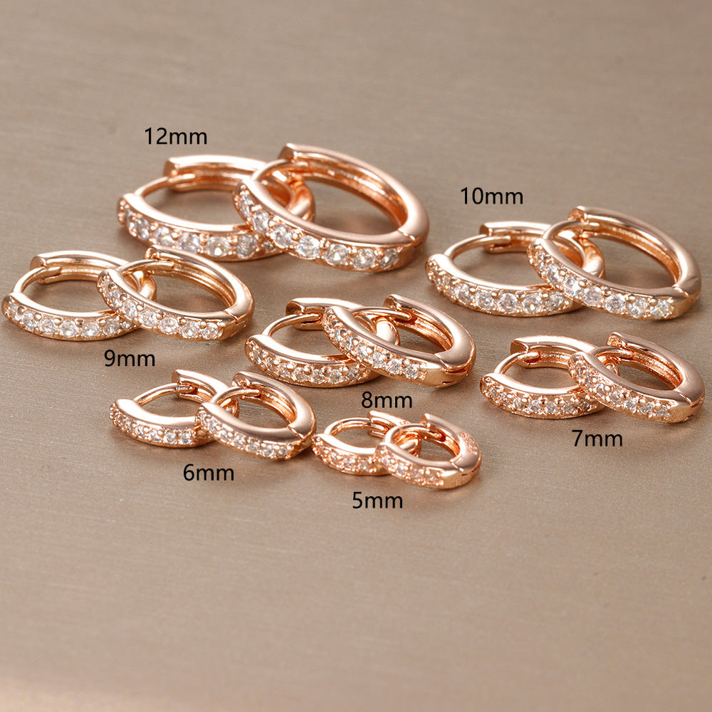European And American Diamond Circle Ear Studs Personality Fashion