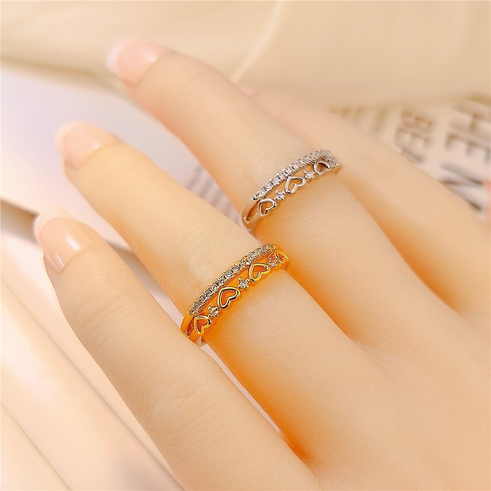 Ins Style Simple Girls Do Not Fade Heart-shaped Open Ring