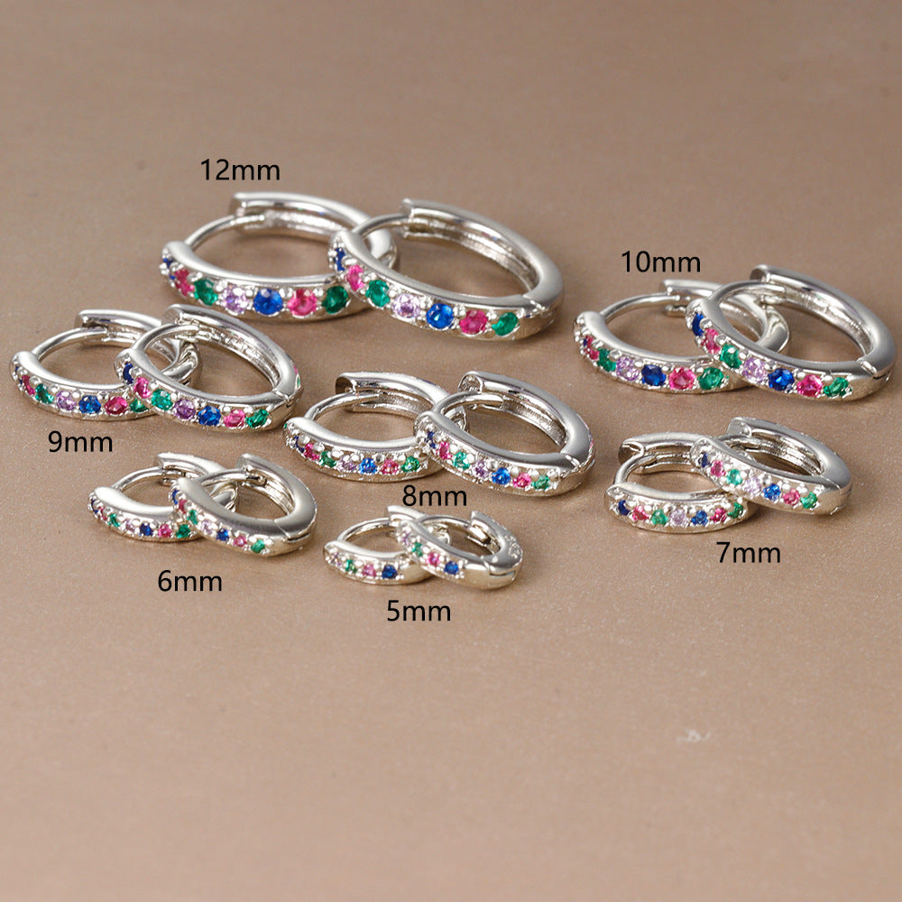 European And American Diamond Circle Ear Studs Personality Fashion