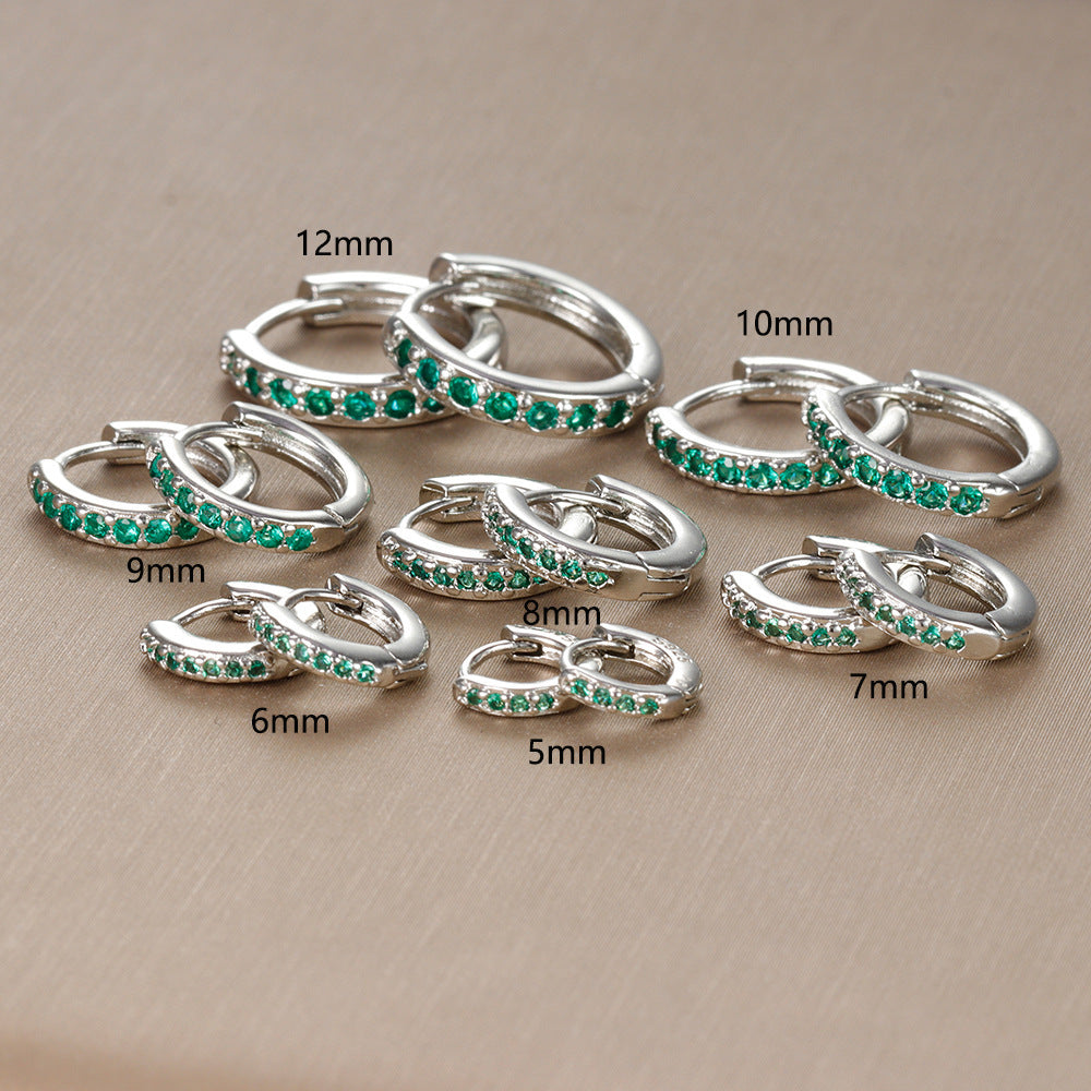 European And American Diamond Circle Ear Studs Personality Fashion
