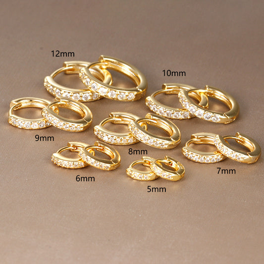 European And American Diamond Circle Ear Studs Personality Fashion