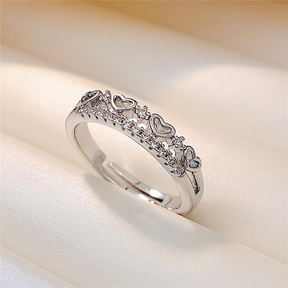 Ins Style Simple Girls Do Not Fade Heart-shaped Open Ring