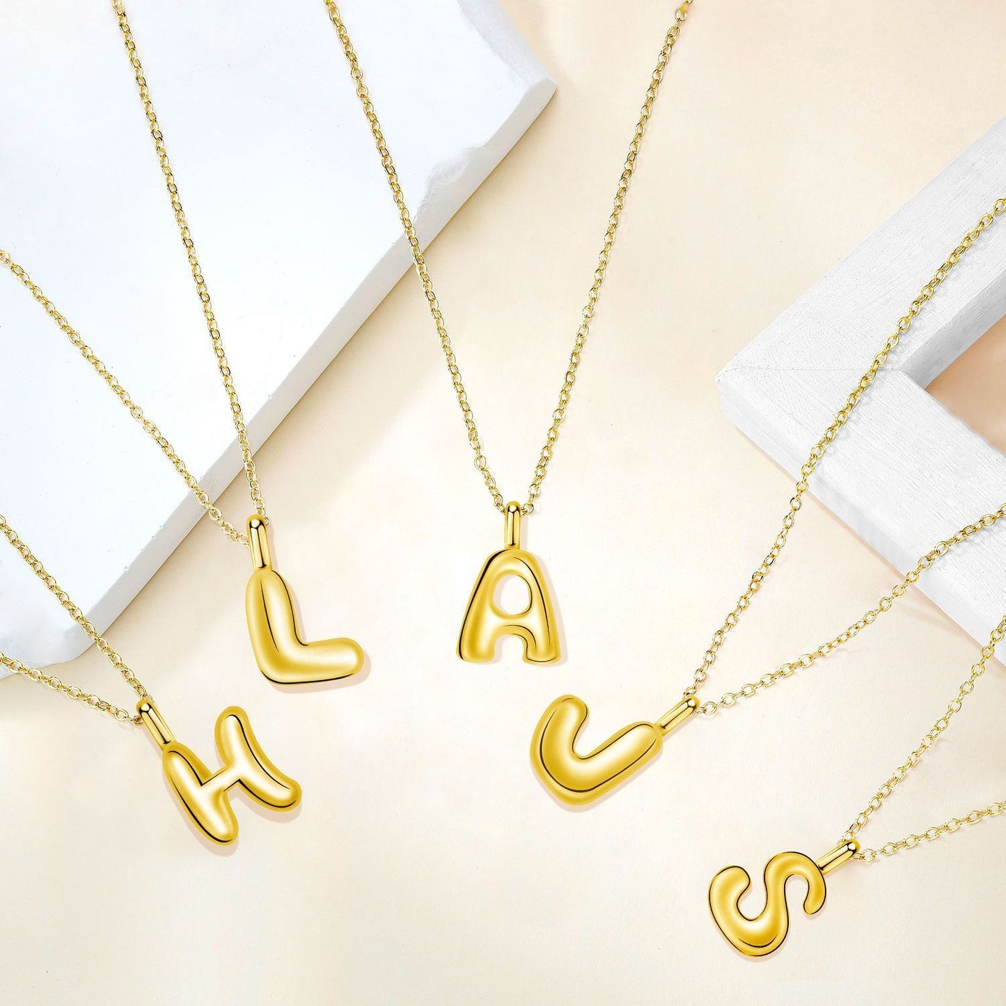 Twin Jewelry Simple Personality Gold 24 Letter Necklace