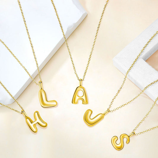 Twin Jewelry Simple Personality Gold 24 Letter Necklace
