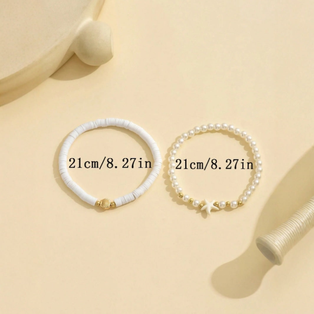 Five-pointed Star Pearl Twin Anklet